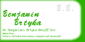 benjamin brtyka business card